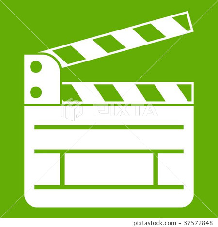 Clapperboard icon green 37572848