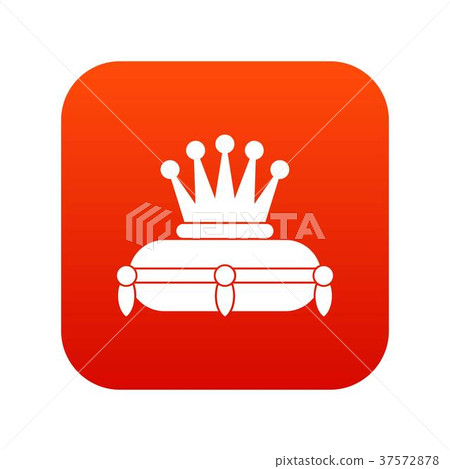 Crown king icon digital red 37572878