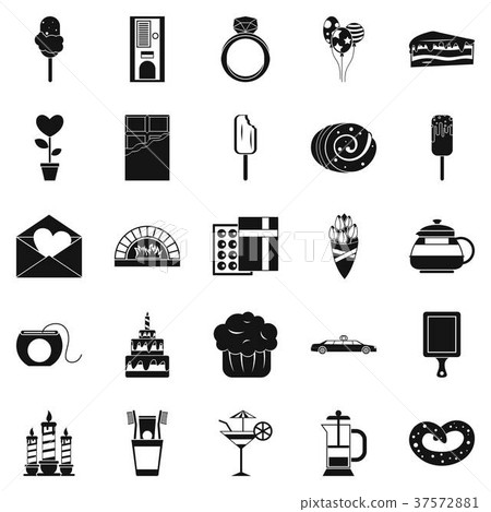 Honeyed icons set, simple style Honeyed icons set, simple style 37572881