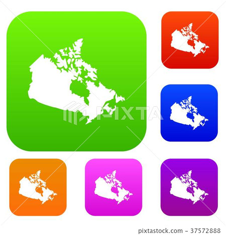Canada map set color collection 37572888