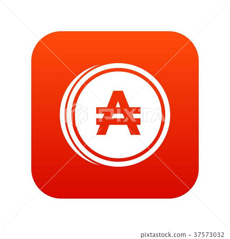 Coin austral icon digital red 37573032