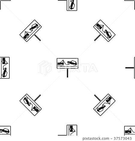 No parking sign pattern seamless black - Stock Illustration [37573043 ...