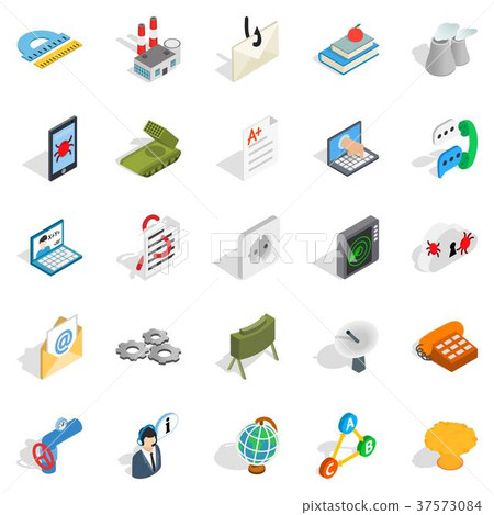 City service icons set, isometric style 37573084