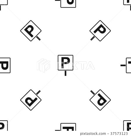 Parking sign pattern seamless black - Stock Illustration [37573123] - PIXTA