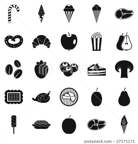 Tasty treats icons set, simple style Tasty treats icons set, simple style 37573173