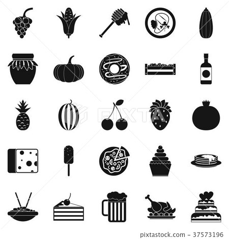 Gastronomic pleasure icons set, simple style 37573196