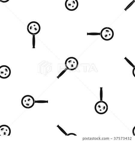 Magnifier and insects pattern seamless black Magnifier and insects pattern seamless black 37573432