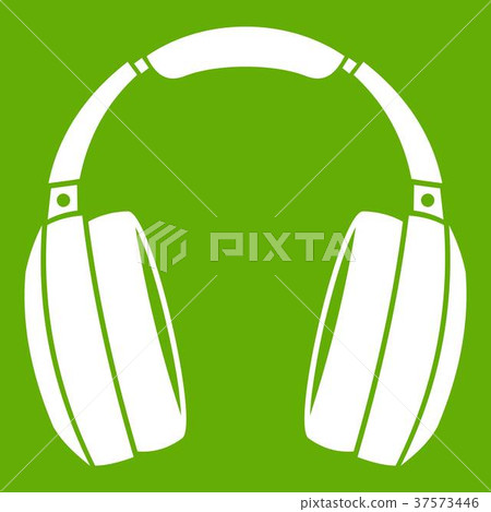 Headphones icon green 37573446