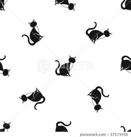 Black cat pattern seamless black 37573456