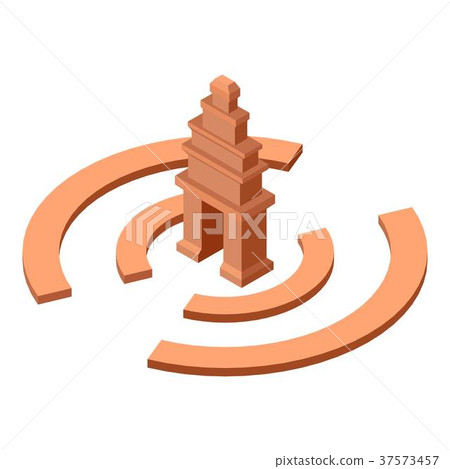Cambodia temple icon, isometric style 37573457