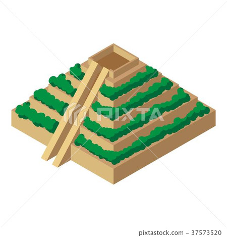 Mayan pyramid icon, isometric styles 37573520