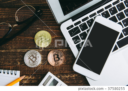 computer, bitcoin, notebook 37580255