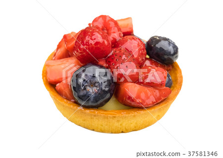 Fresh fruit tart with strawberries, blueberries Fresh fruit tart with strawberries, blueberries 37581346