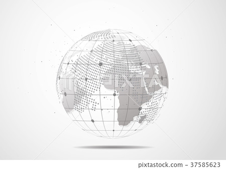Global network connection. World map point Global network connection. World map point 37585623