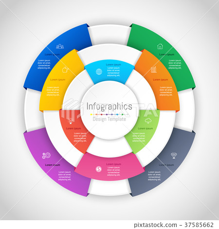 Infographic design elements with 10 options. - Stock Illustration ...
