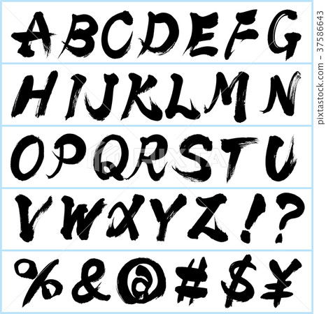 Alphabet, upper case (calligraphy, handwriting) Alphabet, upper case (calligraphy, handwriting) 37586643