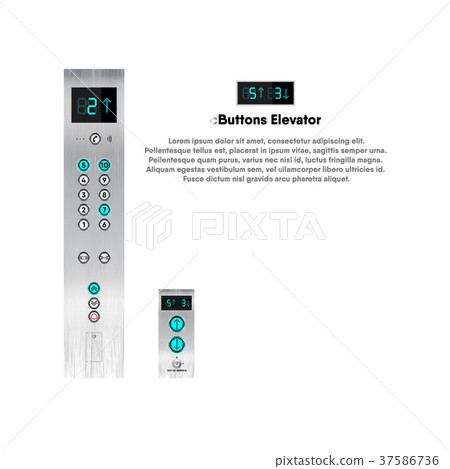 Buttons and display modern design for elevator 37586736