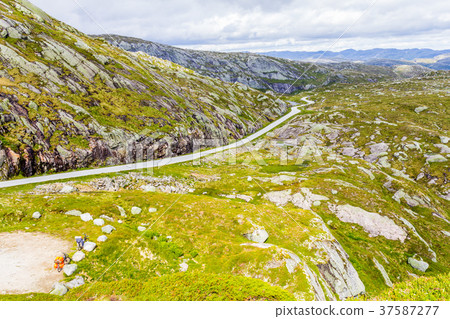 beautiful view on summer road. Forsand, Rogaland beautiful view on summer road. Forsand, Rogaland 37587277