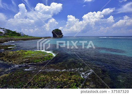 船帆石,公園,珊瑚礁海岸,墾丁,墾丁國家公園,岩石景觀,地質,海,海岸,晴朗,臺灣,屏東,恆春 37587320