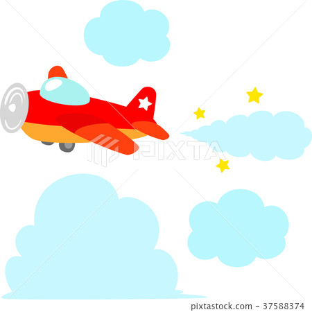 Red propeller plane 37588374