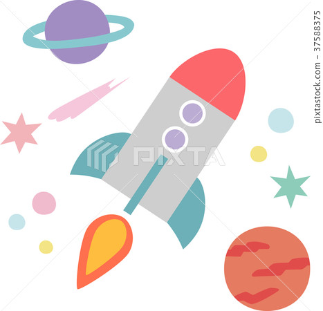 Rocket flying in space 37588375