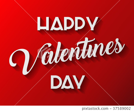 Happy Valentine's day lettering greeting card Happy Valentine's day lettering greeting card 37589002