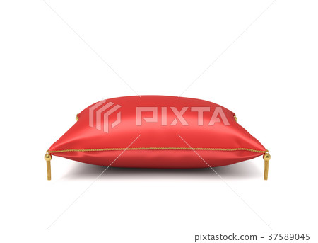 3d Rendering Of A Red Silk Royal Pillow With Stock Illustration