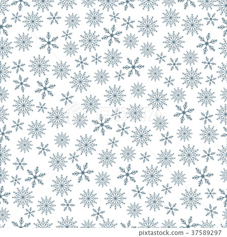 Winter seamless pattern with variety of snowflakes - Stock Illustration ...