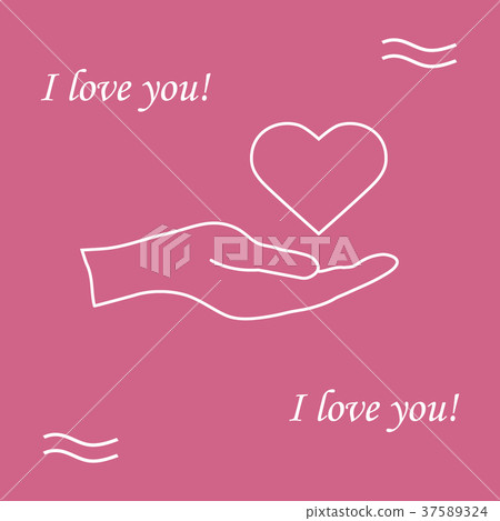 hand holds heart Love symbol. hand holds heart Love symbol. 37589324