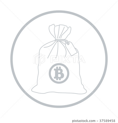 Stylized icon of a knotted bag with money 37589458
