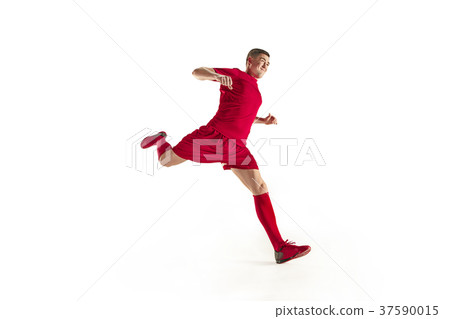 Professional football soccer player isolated on 37590015