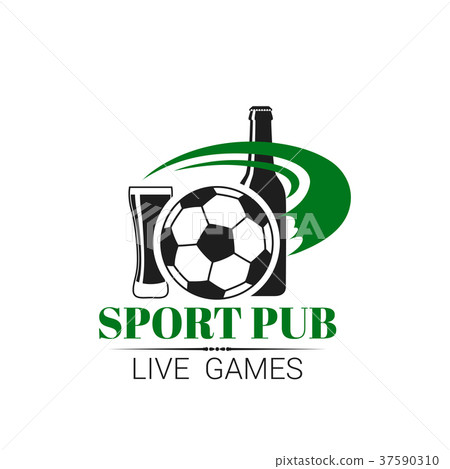 Soccer sports pub live football bar vector icon Soccer sports pub live football bar vector icon 37590310