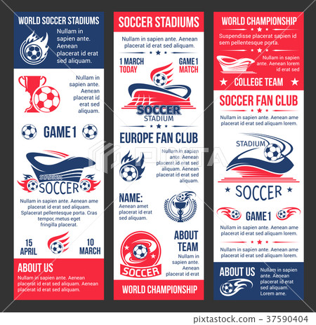 Vector banners for football soccer match game Vector banners for football soccer match game 37590404