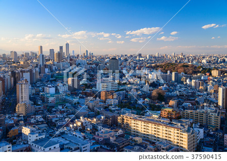 東京市風景池袋方向方向日落視圖 東京市風景池袋方向方向日落視圖 37590415