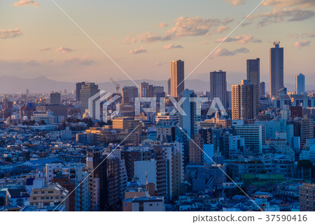 東京市風景池袋方向方向日落視圖 37590416