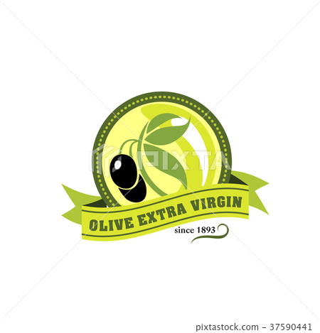 Vector icon olive oil extra virgin product label 37590441