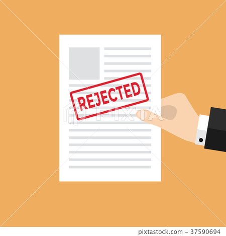 Hand holds rejected paper vector 37590694