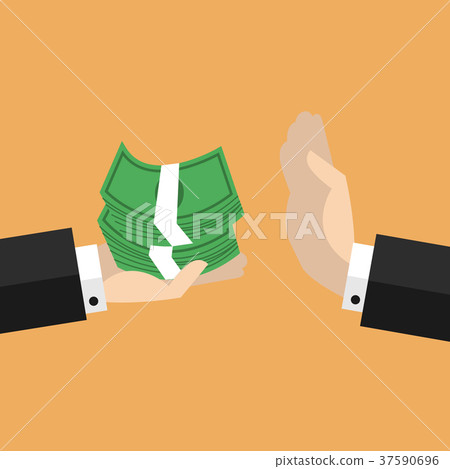 Businessman hand refusing the offered money Businessman hand refusing the offered money 37590696