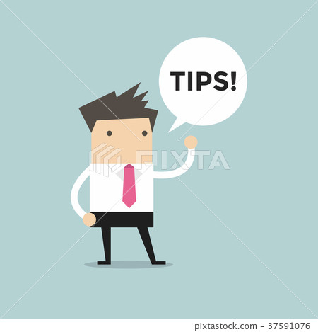 Businessman with tips balloon message-插圖素材 [37591076] - PIXTA圖庫