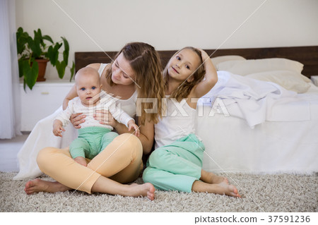 three girls play sisters in the morning in the three girls play sisters in the morning in the 37591236