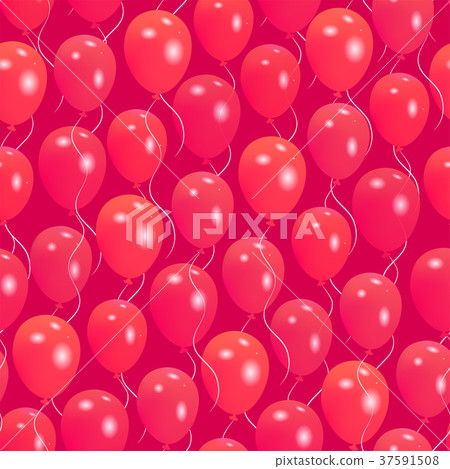 Seamless pattern with red helium balloons 37591508