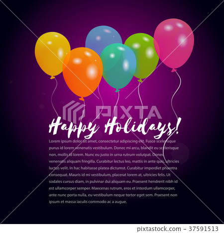 Vector background with colorful helium balloons 37591513