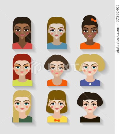 beautiful young girls with various hair style beautiful young girls with various hair style 37592403