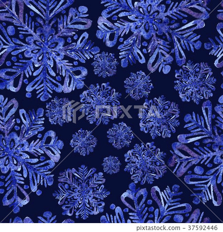 watercolor snowflakes seamless ornament 37592446