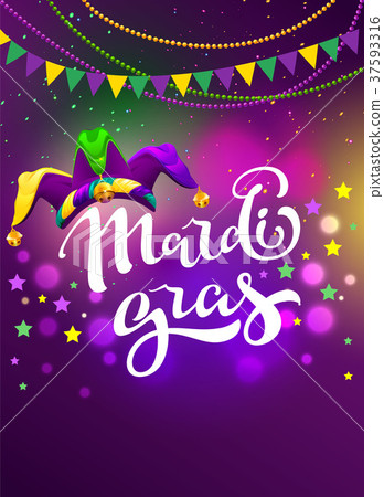 Banner for carnival mardi gras. Garland flag 37593316