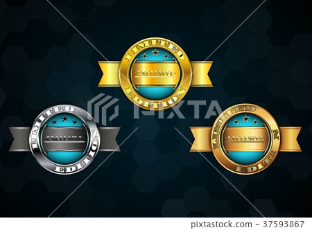 Set of labels limited edition rosette 37593867