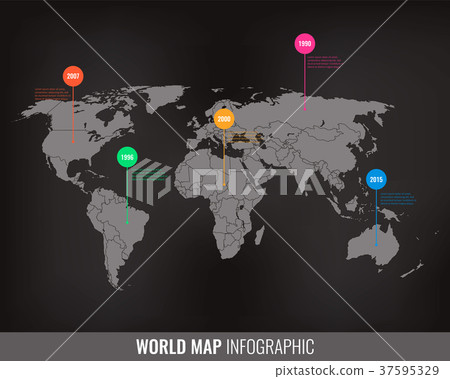 World map infographic template. All country are - Stock Illustration ...