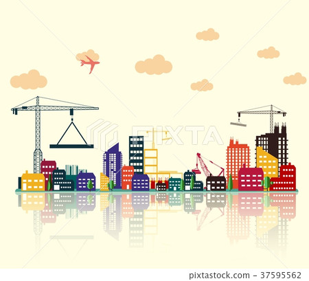 Colorful Construction Site 37595562