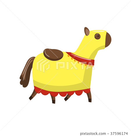 Horse in medieval horsecloth cartoon vector 37596174