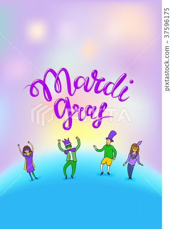 Mardi Gras, Fat Tuesday, vector lettering 37596175